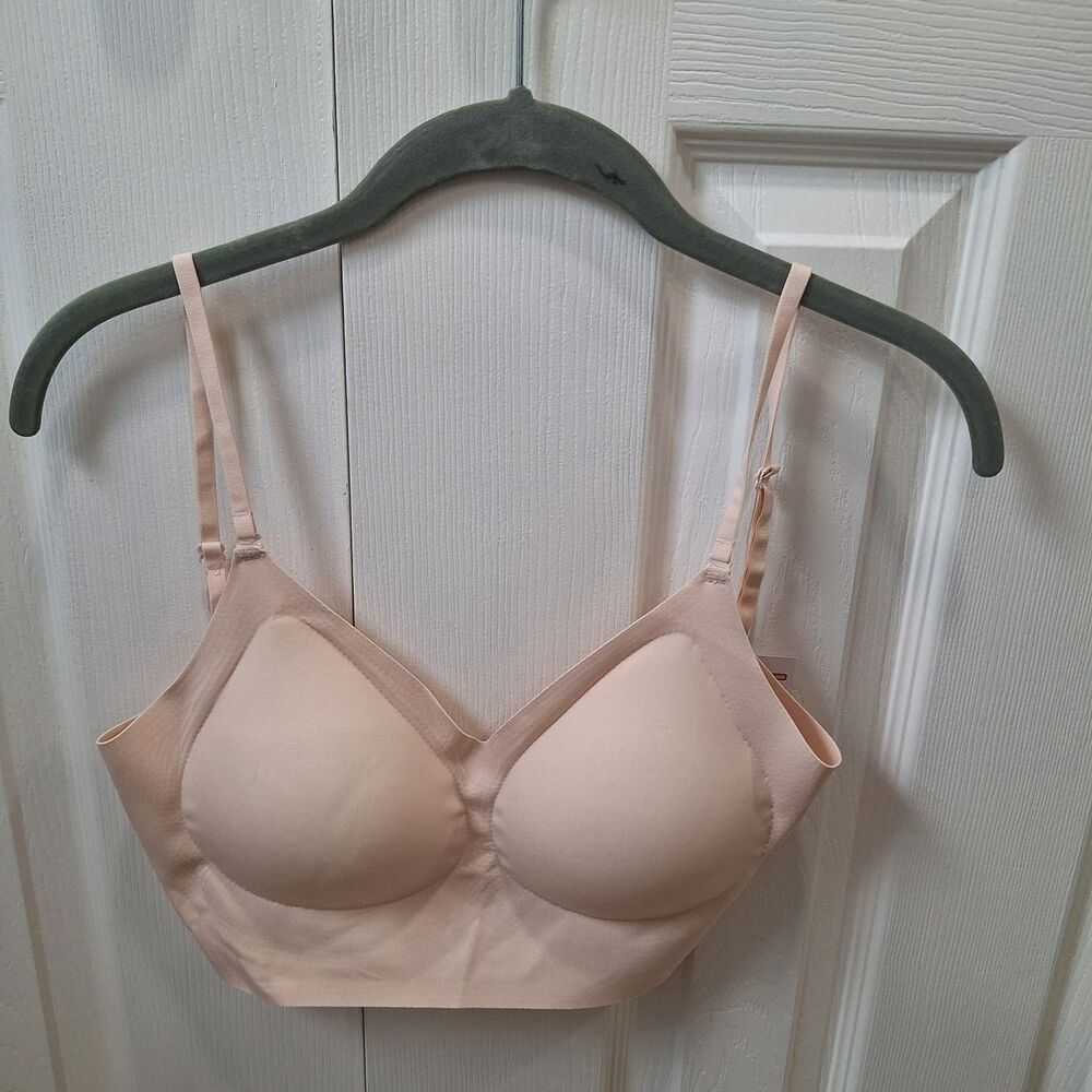 Boufor Wirefree Seamless V-Neck Bra - Size XL Beige